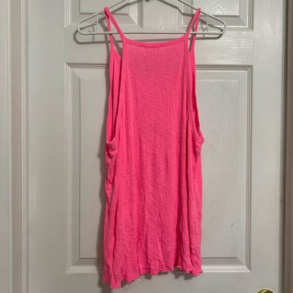 Sundry Barbie pink ribbed modal blend tank top - Picture 5 of 9